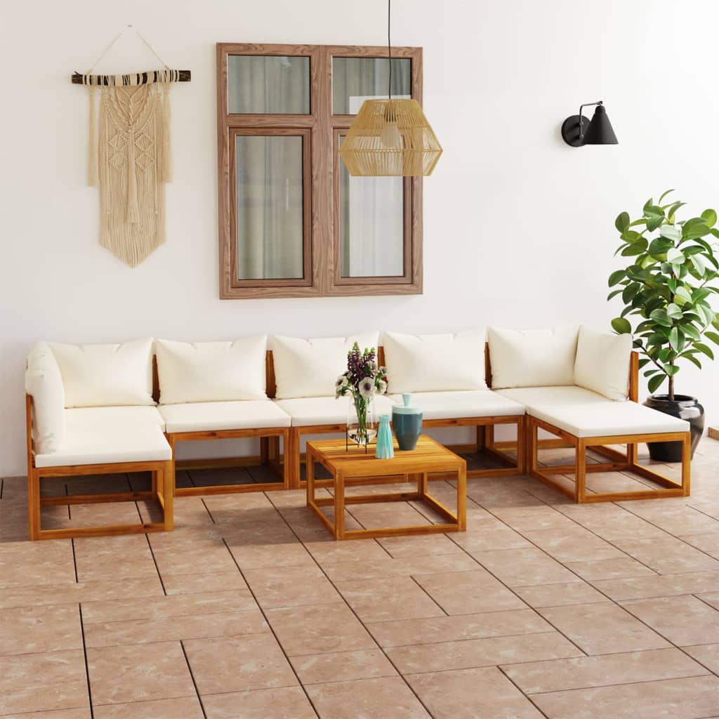 vidaXL 4-tlg. Garten-Lounge-Set mit Auflagen Massivholz Akazie