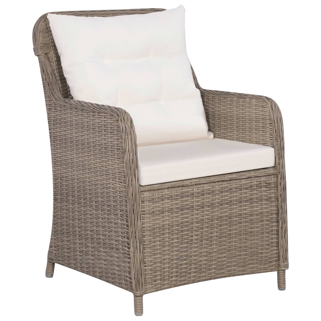 vidaXL 9-tlg. Garten-Essgruppe Poly Rattan Braun