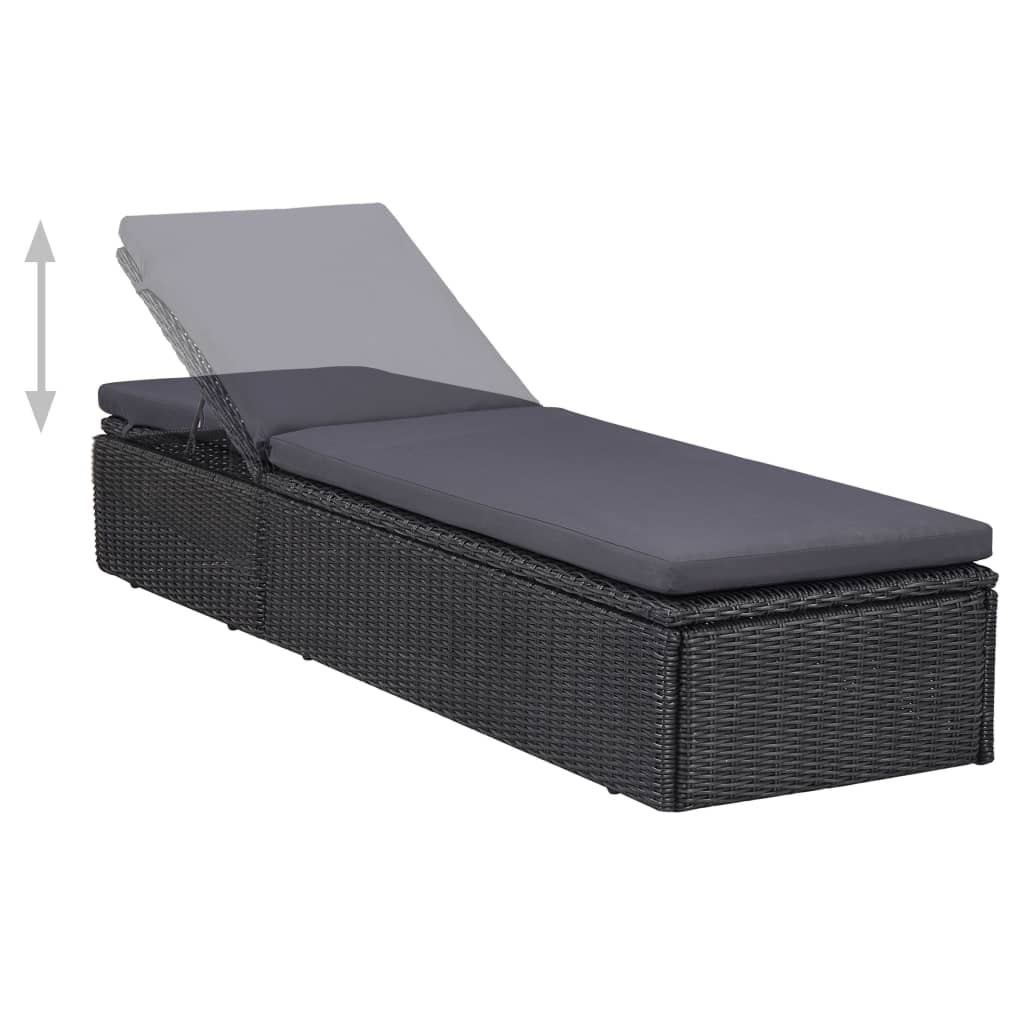 vidaXL 11-tlg. Garten-Essgruppe Poly Rattan Schwarz