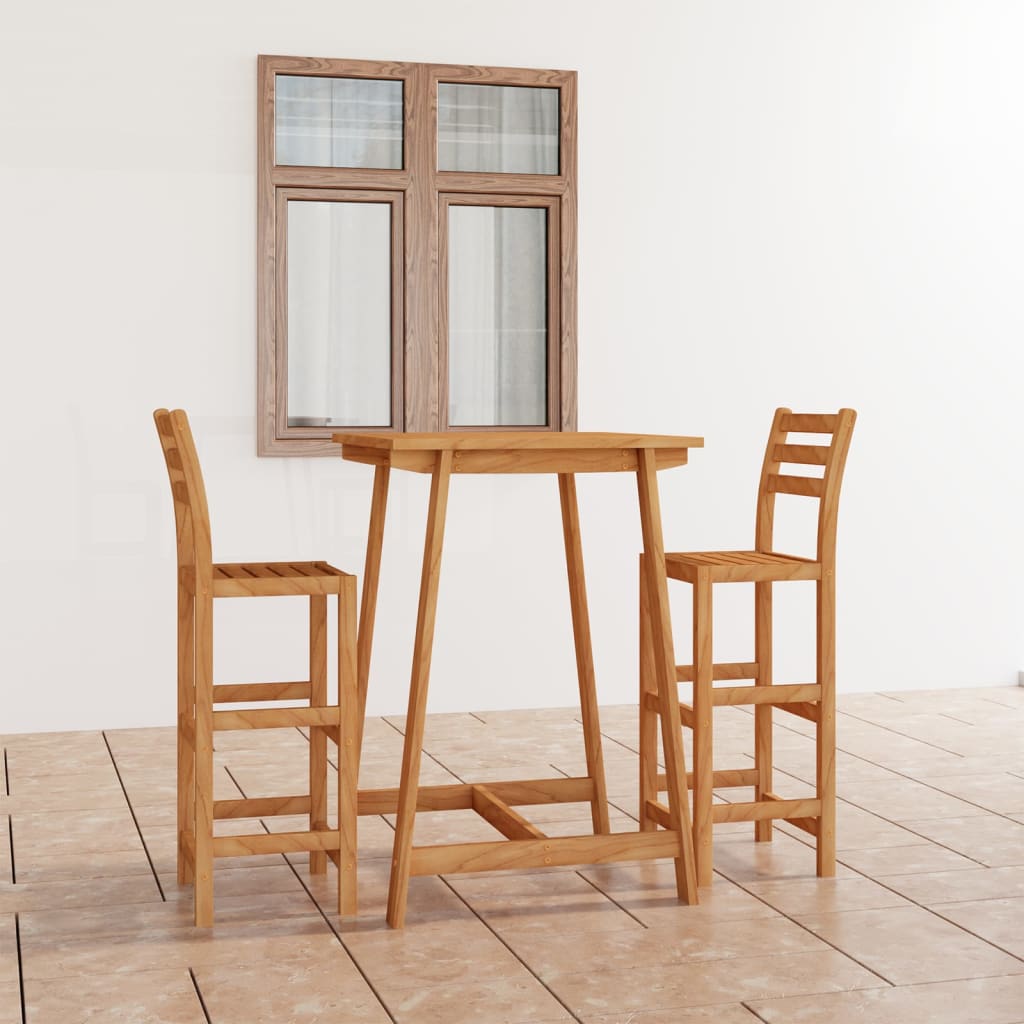 vidaXL 3-tlg. Gartenbar-Set Massivholz Akazie