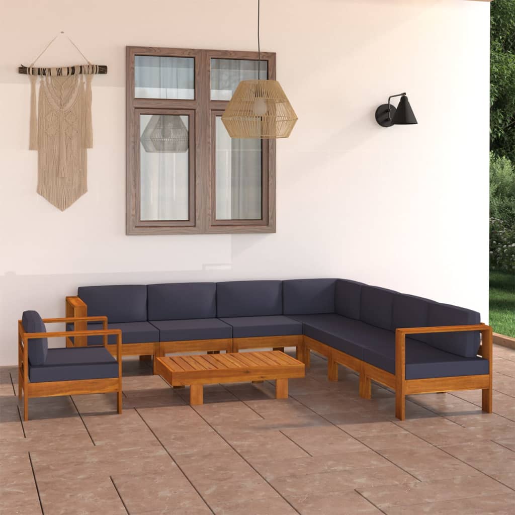 vidaXL 3-Sitzer-Gartensofa mit Cremeweißen Auflagen Massivholz Akazie