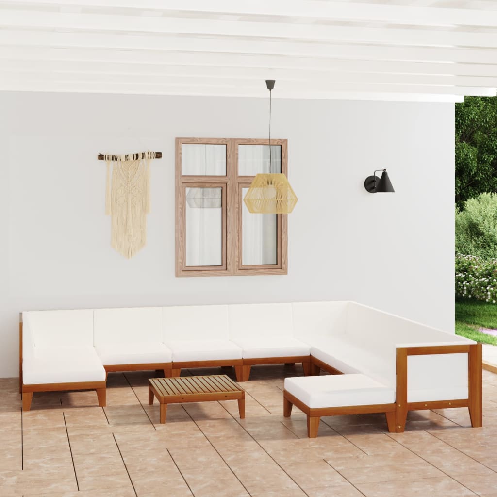 vidaXL 7-tlg. Garten-Lounge-Set mit Kissen Massivholz Akazie