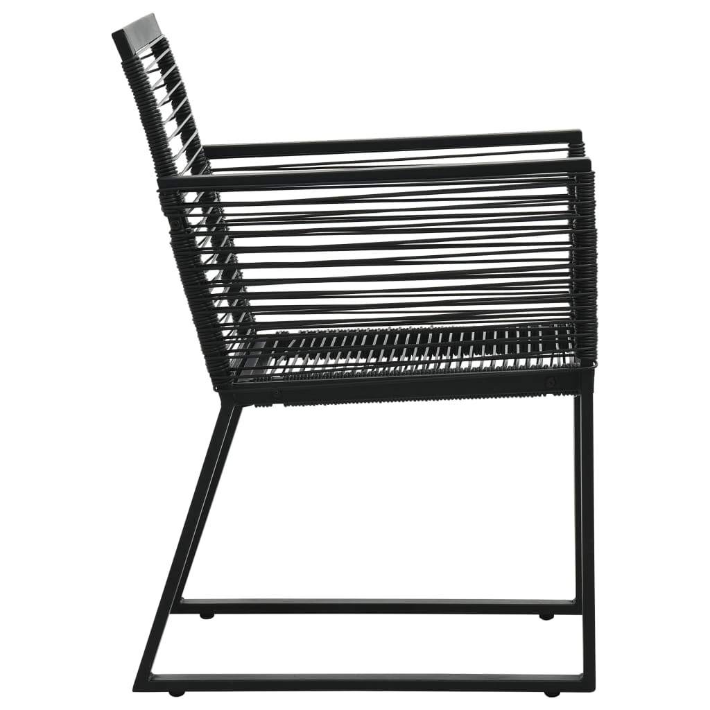 vidaXL 5-tlg. Garten-Essgruppe PVC Rattan Schwarz