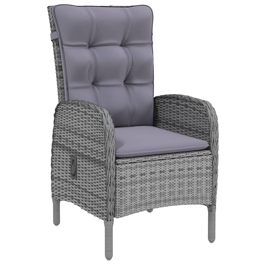 vidaXL 3-tlg. Garten-Essgruppe Poly Rattan Grau