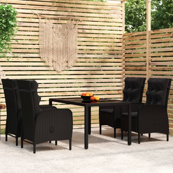 vidaXL 3-tlg. Garten-Essgruppe Poly Rattan Grau