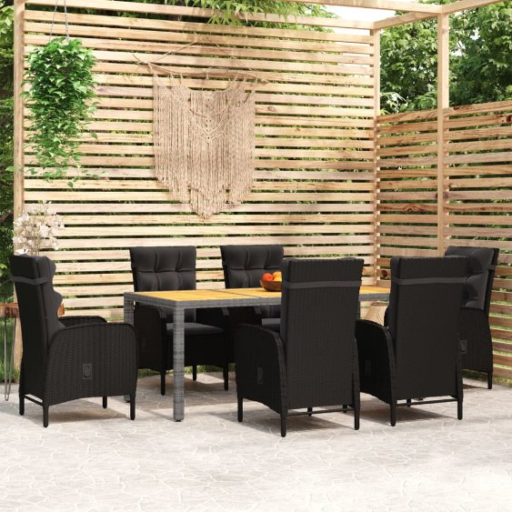 vidaXL 3-tlg. Garten-Essgruppe Poly Rattan Grau