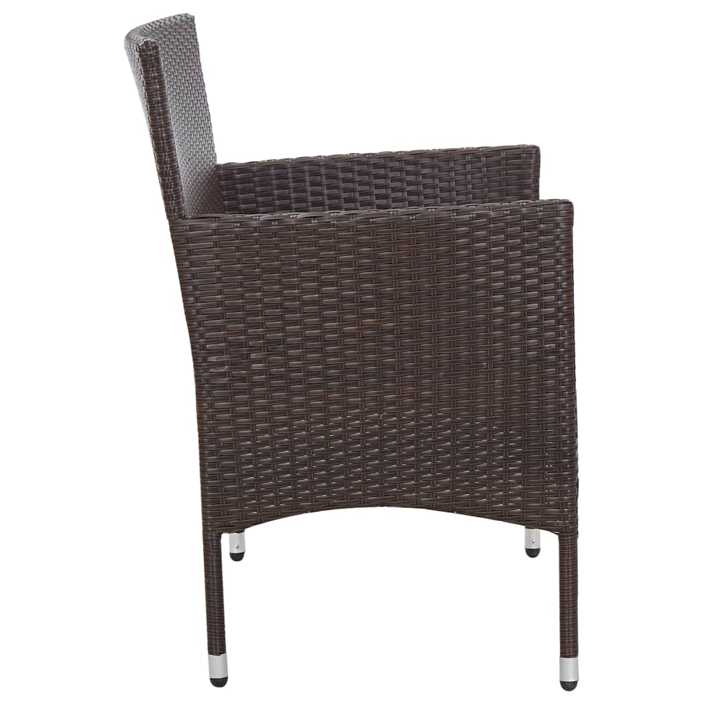vidaXL 2-tlg. Garten-Lounge-Set mit Auflage Poly Rattan Braun