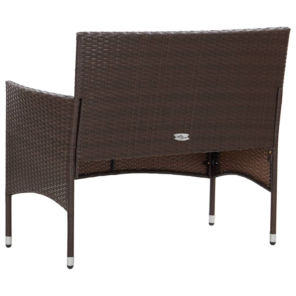 vidaXL 2-tlg. Garten-Lounge-Set mit Auflage Poly Rattan Braun