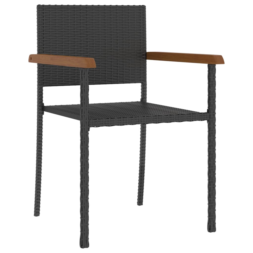 vidaXL 5-tlg. Garten-Essgruppe Poly Rattan Schwarz