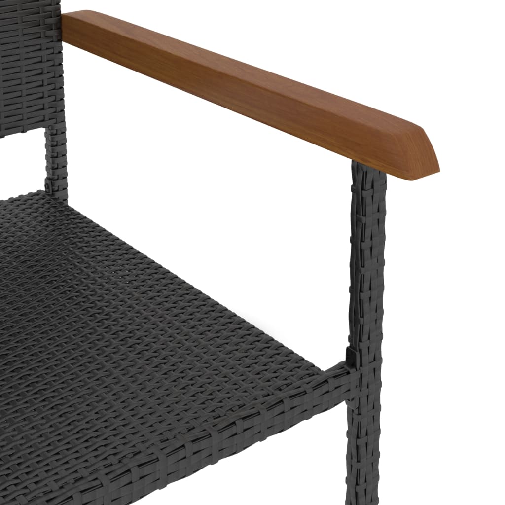 vidaXL 5-tlg. Garten-Essgruppe Poly Rattan Schwarz