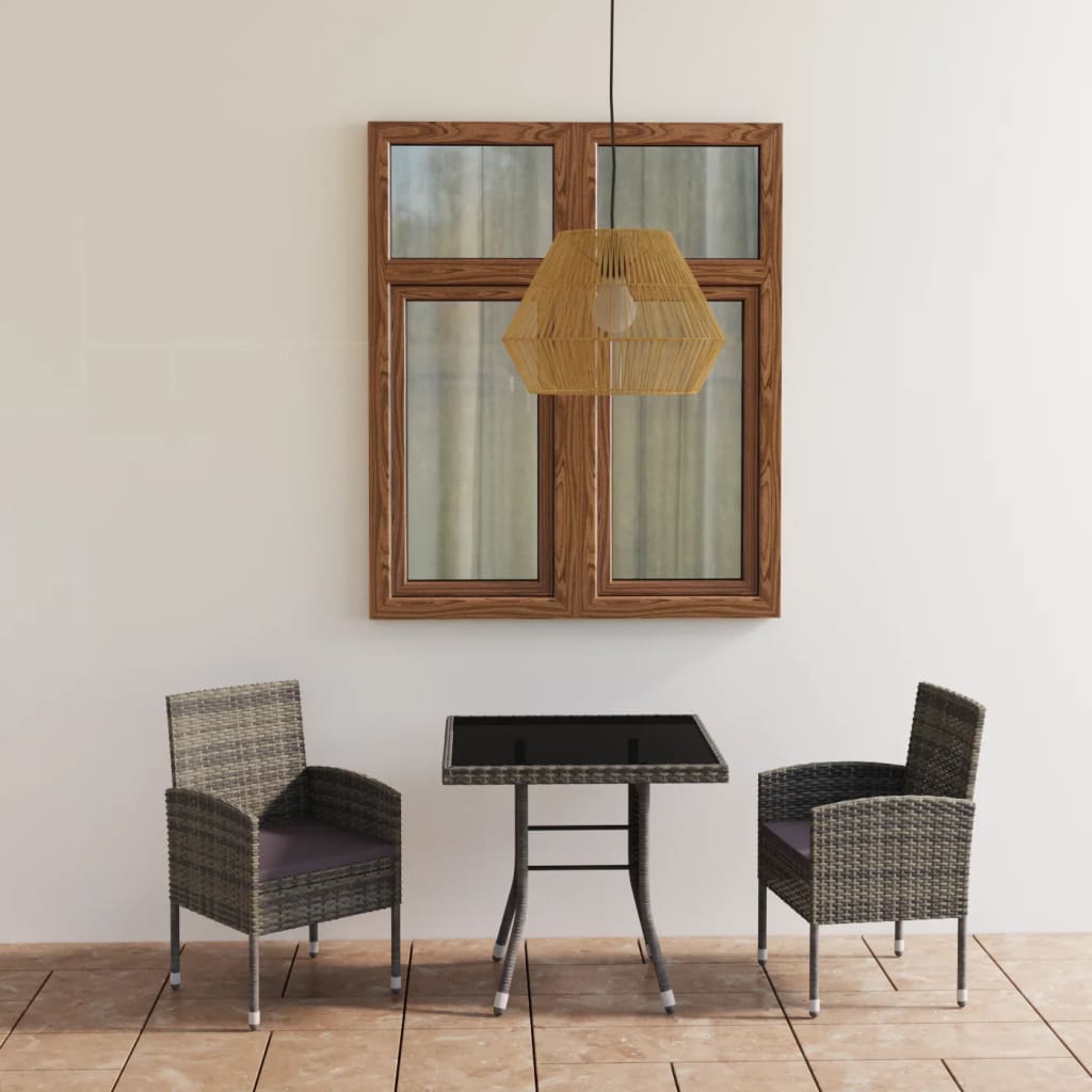 vidaXL 3-tlg. Garten-Essgruppe Poly Rattan Schwarz