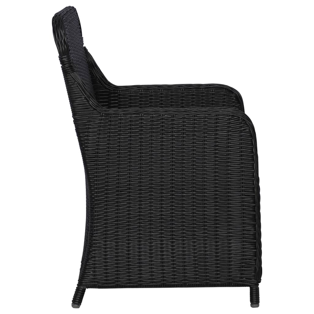 vidaXL 11-tlg. Garten-Essgruppe Poly Rattan Schwarz