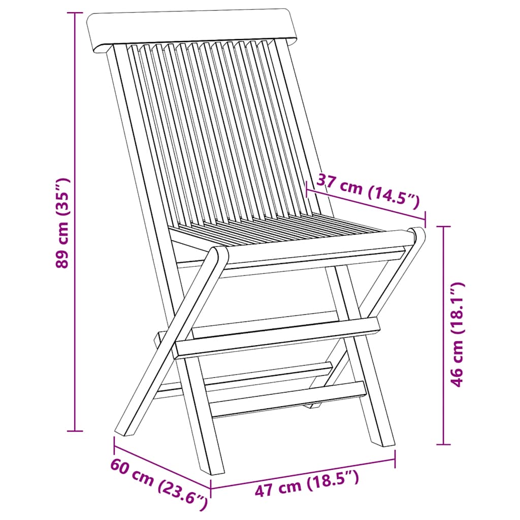 vidaXL 5-tlg. Garten-Essgruppe Massivholz Teak