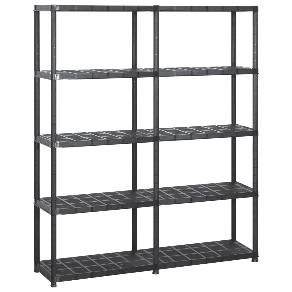 vidaXL Lagerregal 4-Tier Schwarz 61x30,5x130 cm Kunststoff