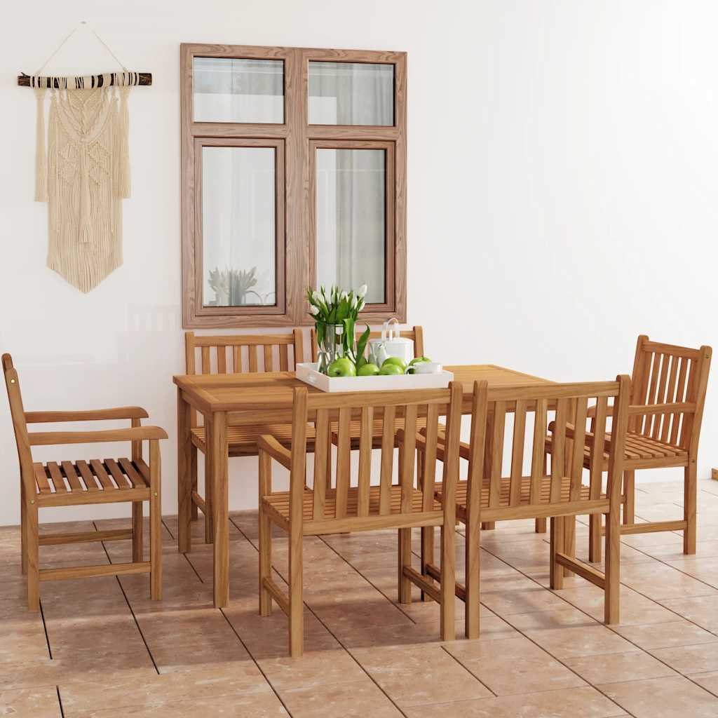 vidaXL 5-teiliges Garten-Ess-Set 150 x 90 cm Massivholz Teak