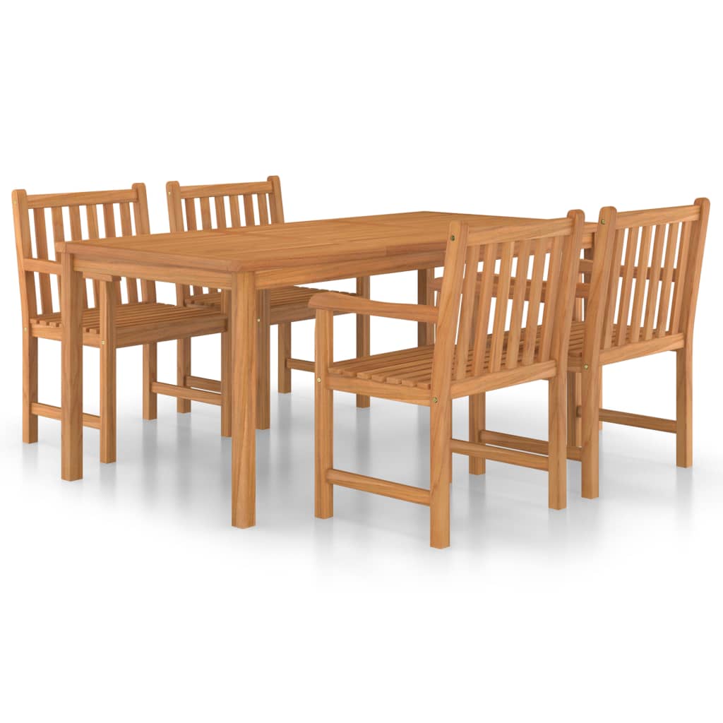 vidaXL 5-teiliges Garten-Ess-Set 180 x 90 cm Massivholz Teak