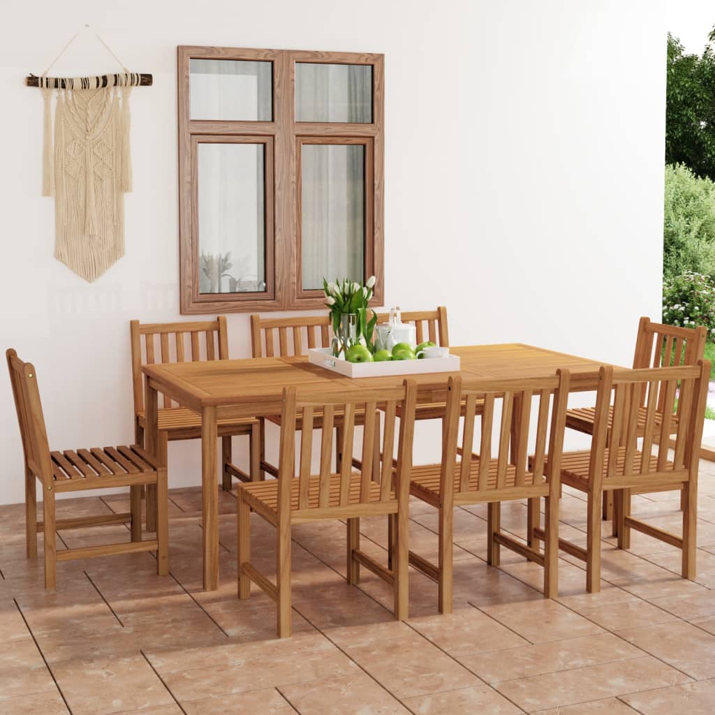 vidaXL 7-tlg. Garten-Essgruppe Massivholz Teak