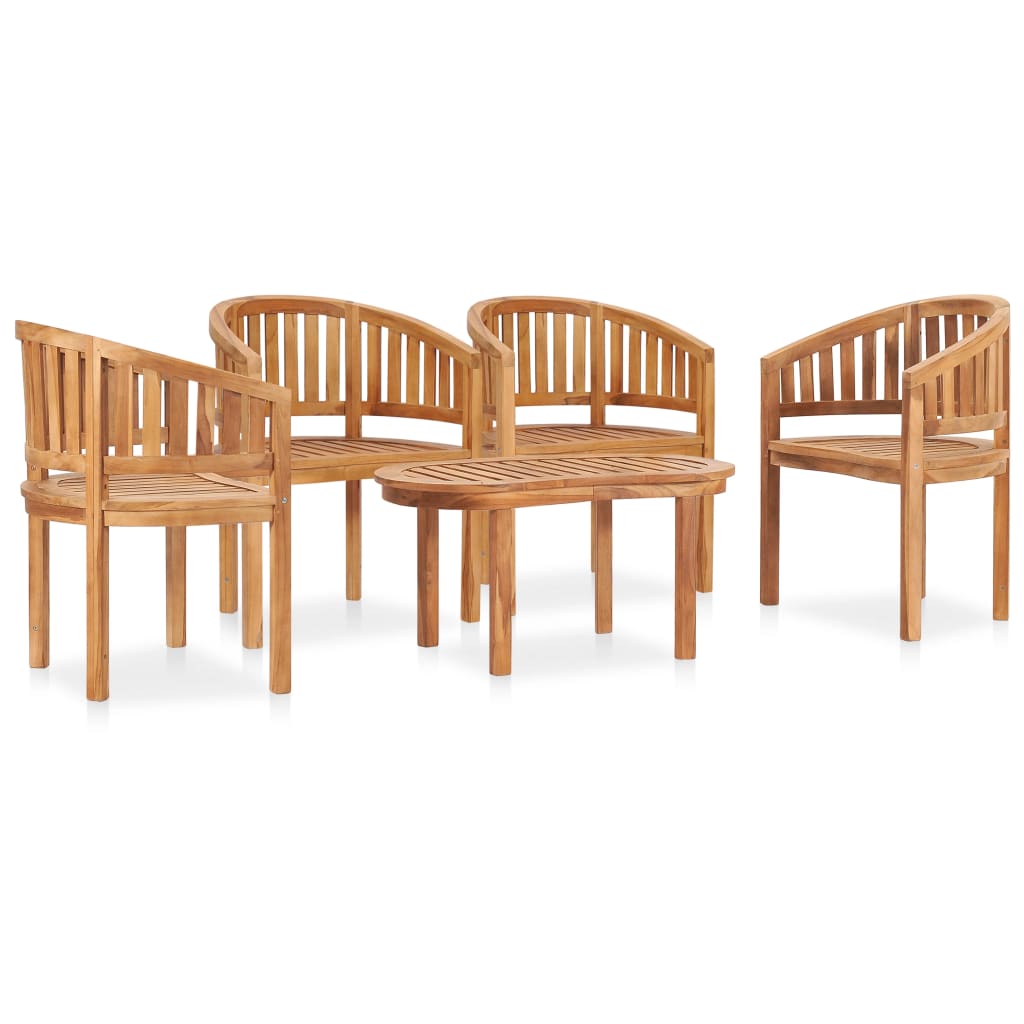 vidaXL 5-tlg. Garten-Lounge-Set Massivholz Teak