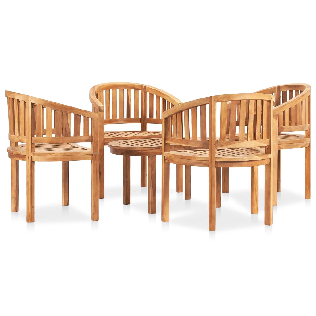 vidaXL 5-tlg. Garten-Lounge-Set Massivholz Teak