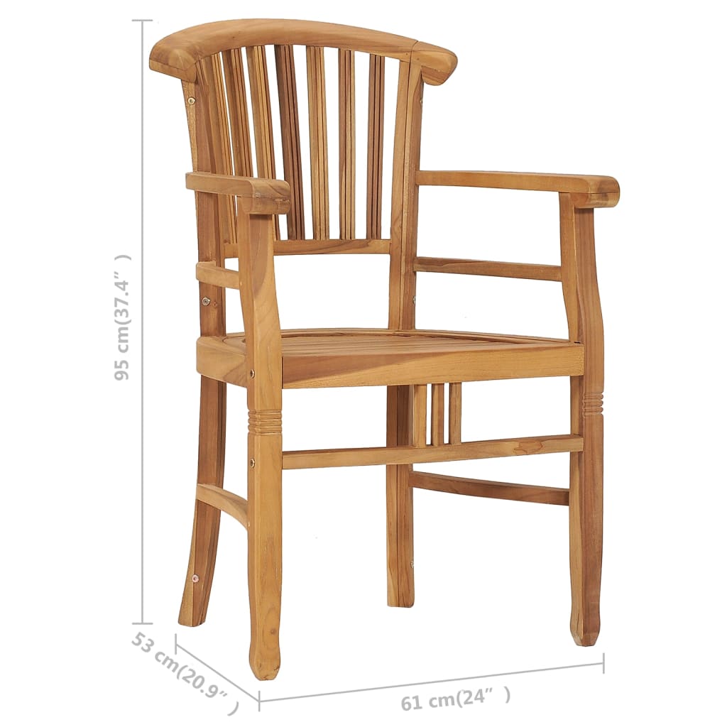 vidaXL 3-tlg. Garten-Essgruppe Teak Massivholz