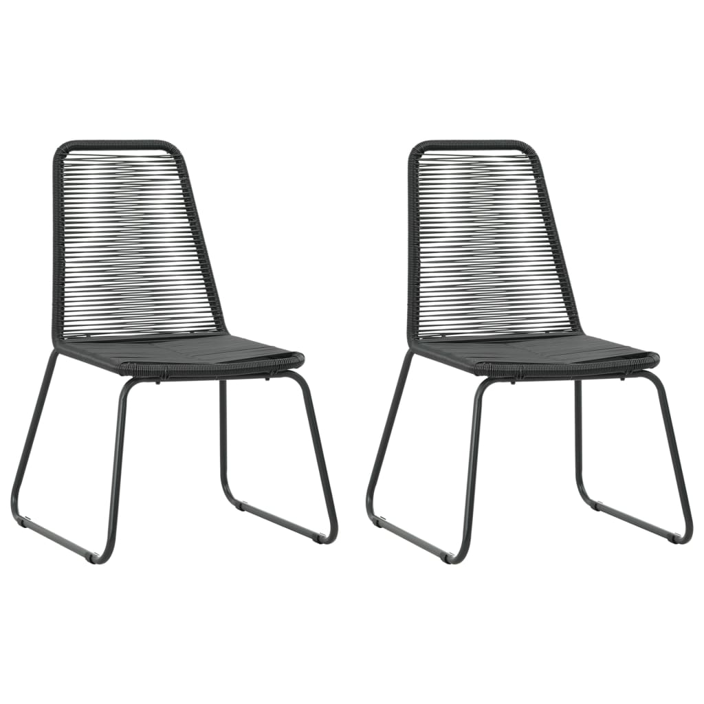 vidaXL 3-tlg. Garten-Essgruppe PVC Rattan Schwarz