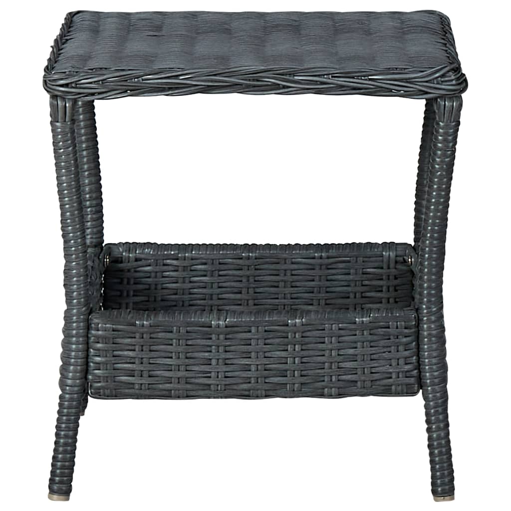 vidaXL 2-tlg. Garten-Lounge-Set mit Auflagen Poly Rattan Dunkelgrau