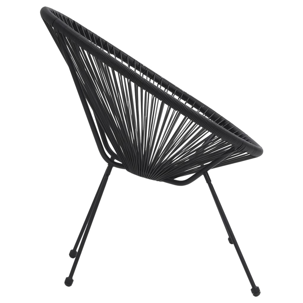 vidaXL 3-tlg. Garten-Essgruppe PVC Rattan Schwarz