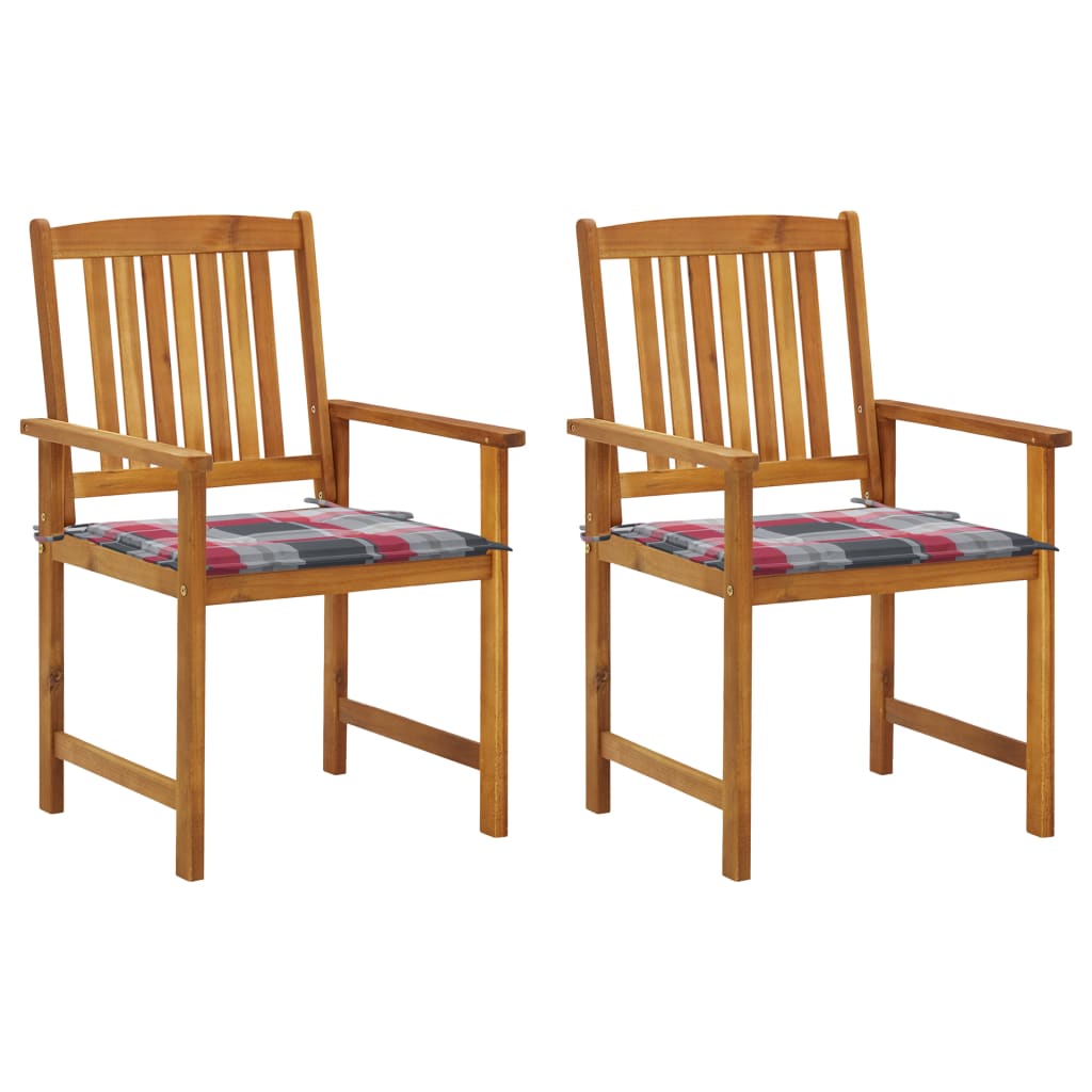 vidaXL Gartenstühle mit Kissen 2 Stk. Massivholz Akazie