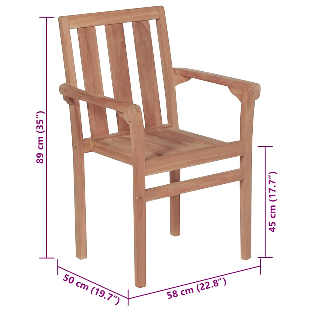 vidaXL Gartenstühle 2 Stk. mit Anthrazit Kissen Massivholz Teak