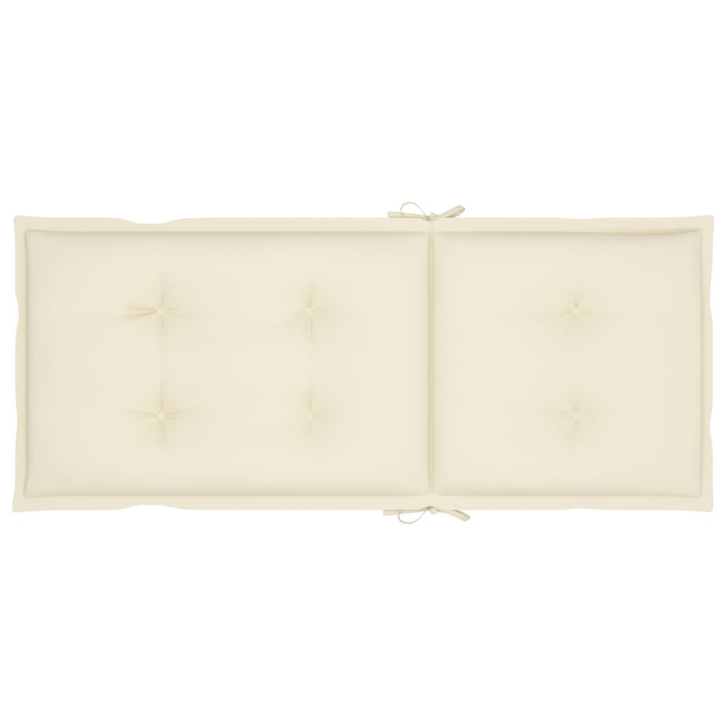 vidaXL Gartenstühle 2 Stk. mit Cremeweißen Auflagen Massivholz Teak