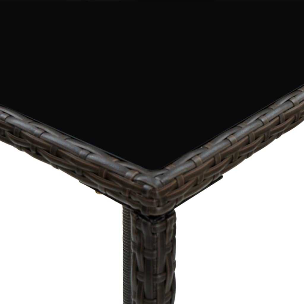 vidaXL 3-tlg. Gartenbar-Set mit Kissen Poly Rattan Braun