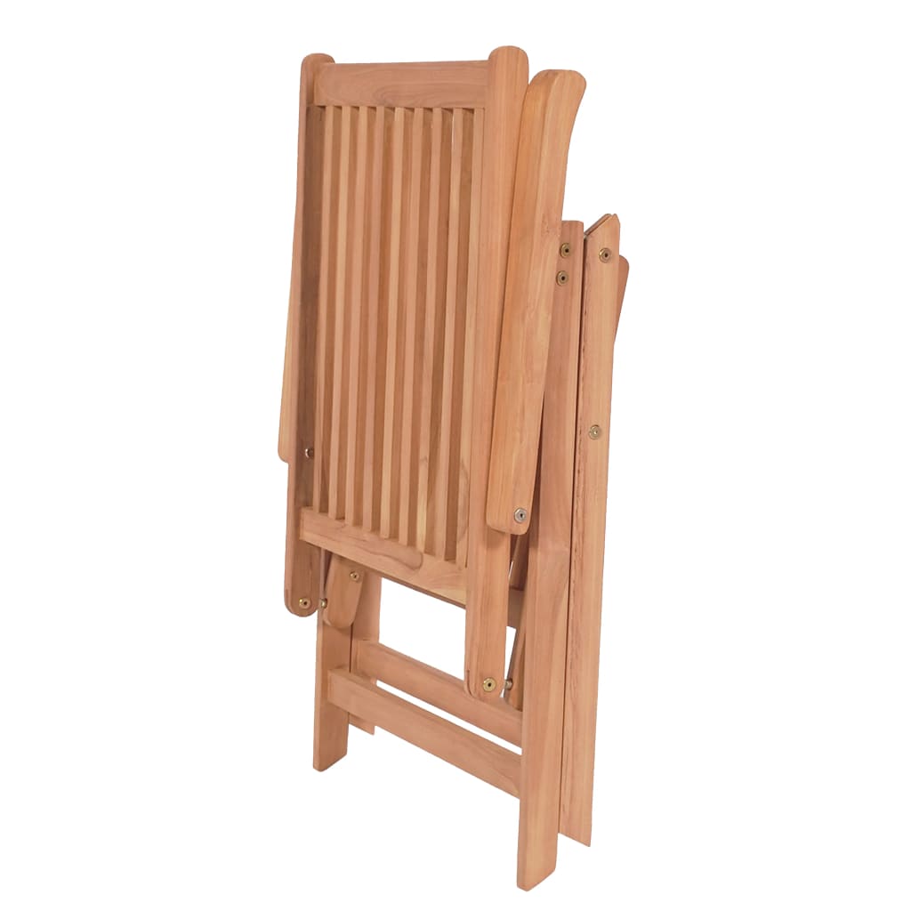 vidaXL Verstellbare Gartenstühle 4 Stk. Massivholz Teak