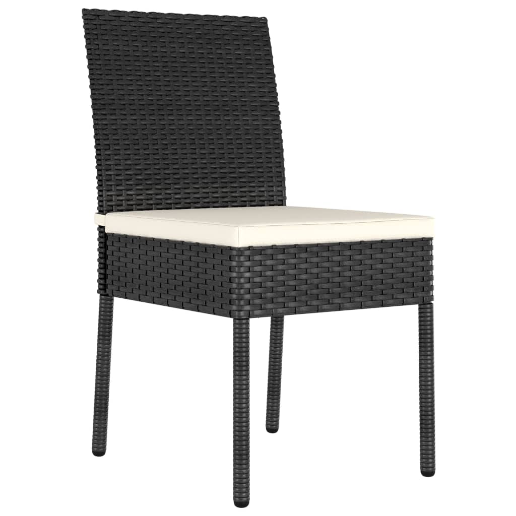 vidaXL 7-tlg. Garten-Essgruppe Poly Rattan Schwarz