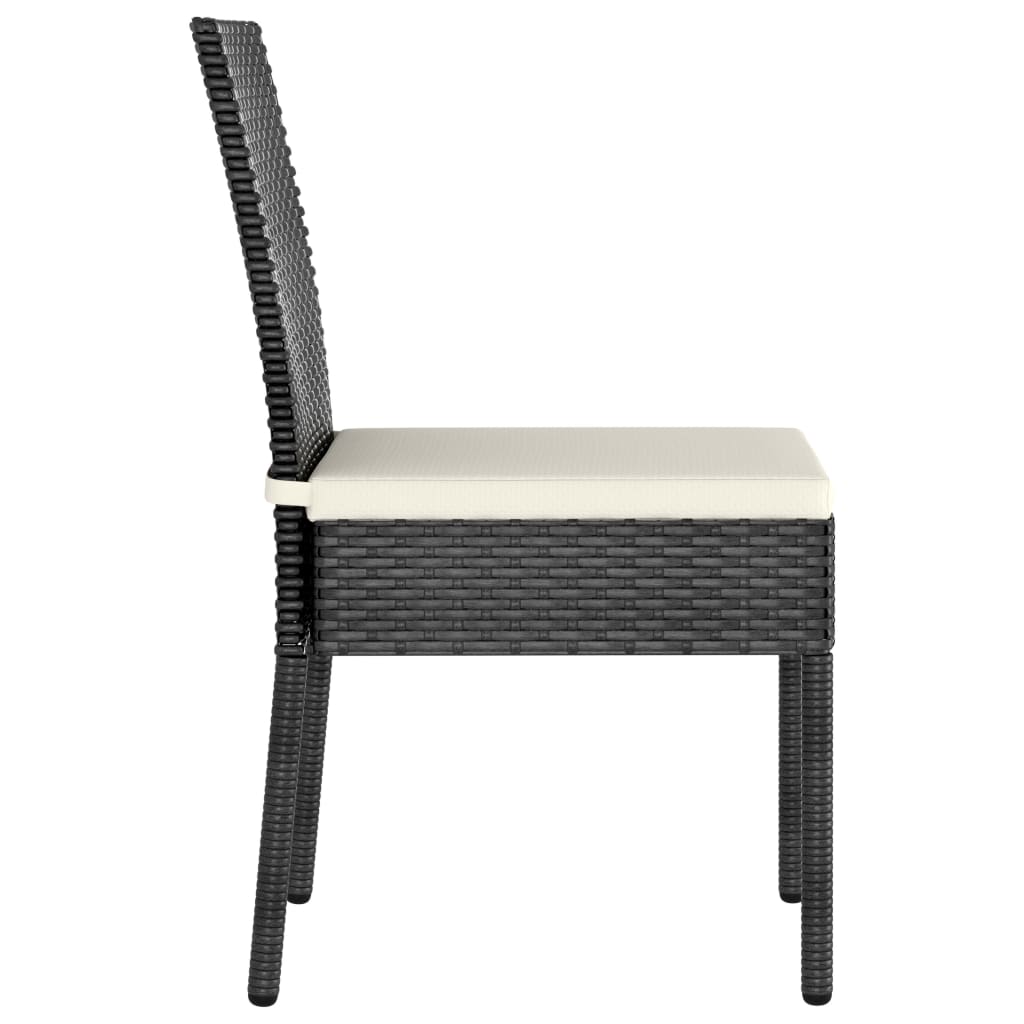 vidaXL 7-tlg. Garten-Essgruppe Poly Rattan Schwarz