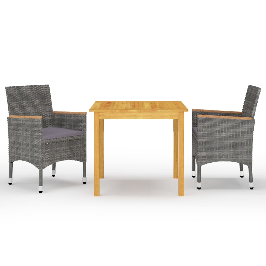 vidaXL 3-tlg. Garten-Essgruppe Schwarz