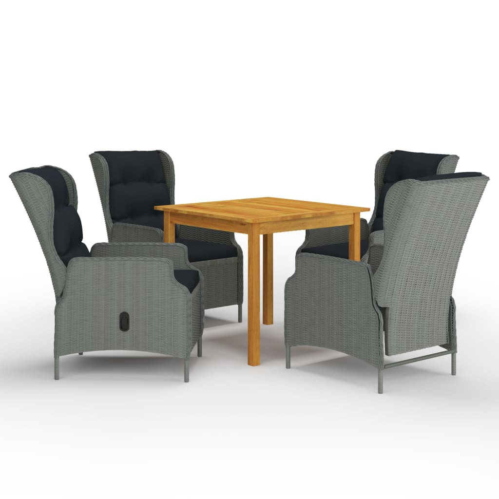 vidaXL 3-tlg. Garten-Essgruppe Dunkelgrau