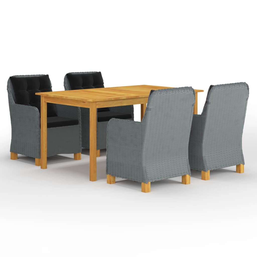 vidaXL 5-tlg. Garten-Essgruppe Dunkelgrau