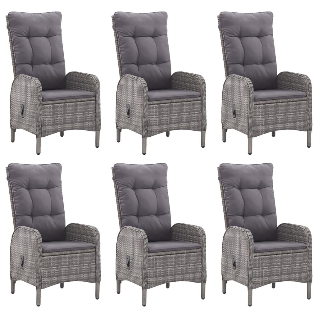 vidaXL 7-tlg. Garten-Essgruppe Grau
