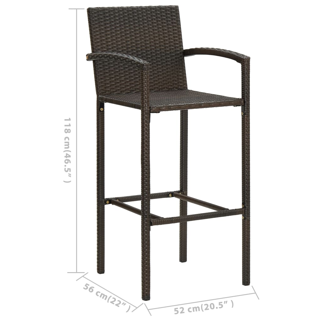 vidaXL 5-tlg. Gartenbar-Set Braun