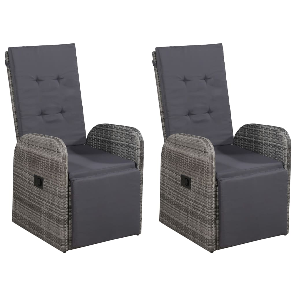 vidaXL 3-tlg. Garten-Essgruppe Grau