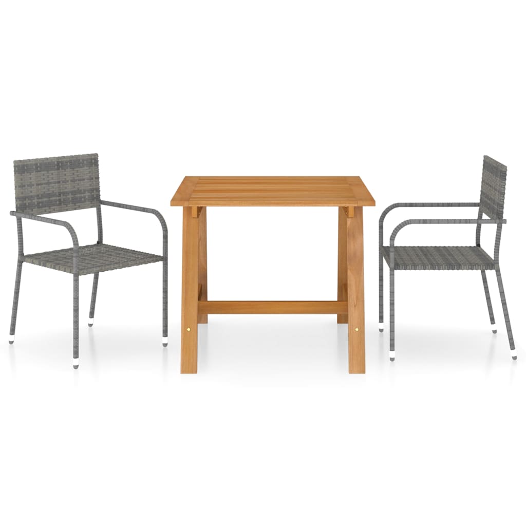 vidaXL 3-tlg. Garten-Essgruppe Schwarz