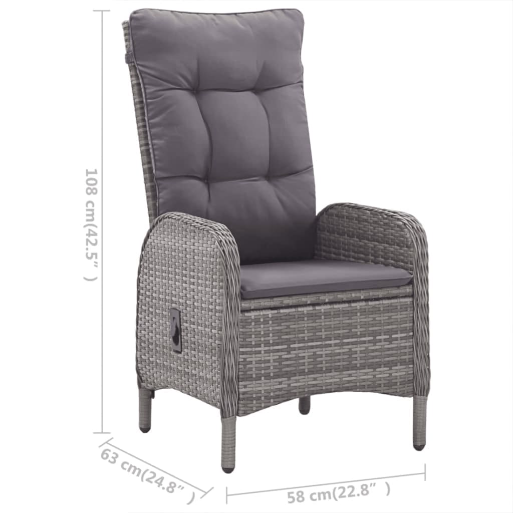 vidaXL 5-tlg. Garten-Essgruppe Grau