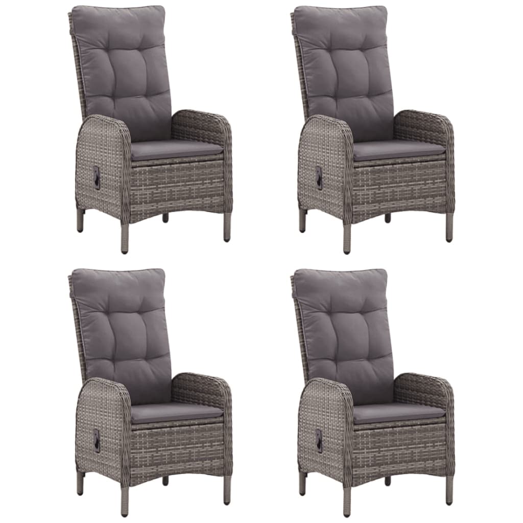 vidaXL 5-tlg. Garten-Essgruppe Grau