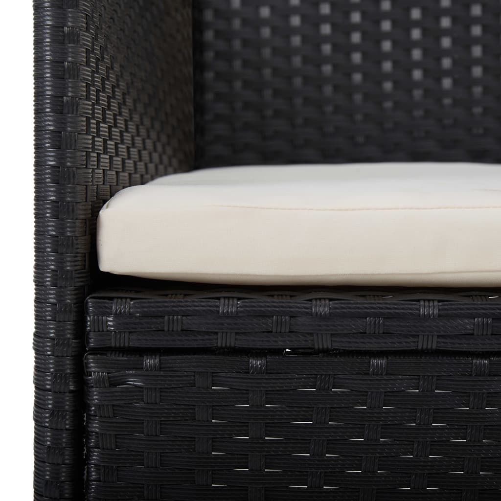 vidaXL 7-tlg. Garten-Essgruppe Schwarz