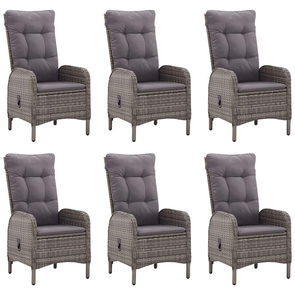 vidaXL 7-tlg. Garten-Essgruppe Grau