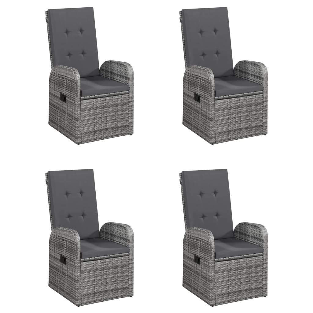 vidaXL 7-tlg. Garten-Essgruppe Grau