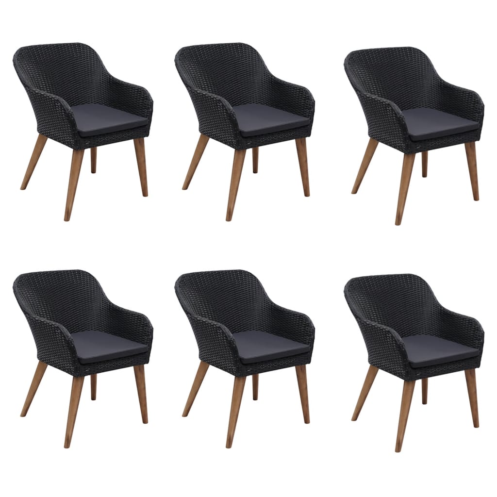 vidaXL 7-tlg. Garten-Essgruppe Schwarz