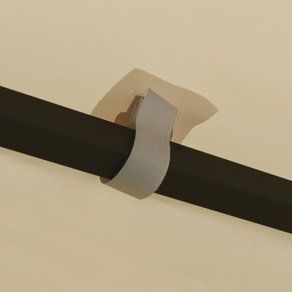 vidaXL Pavillon mit LED-Lichterkette 3x3 m Cremeweiß