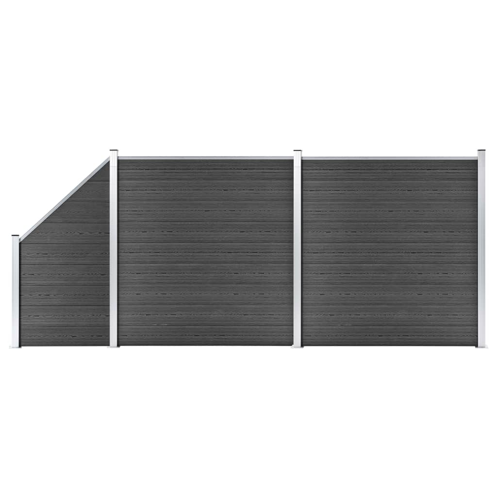 vidaXL Zaunelement WPC 180x186 cm Schwarz