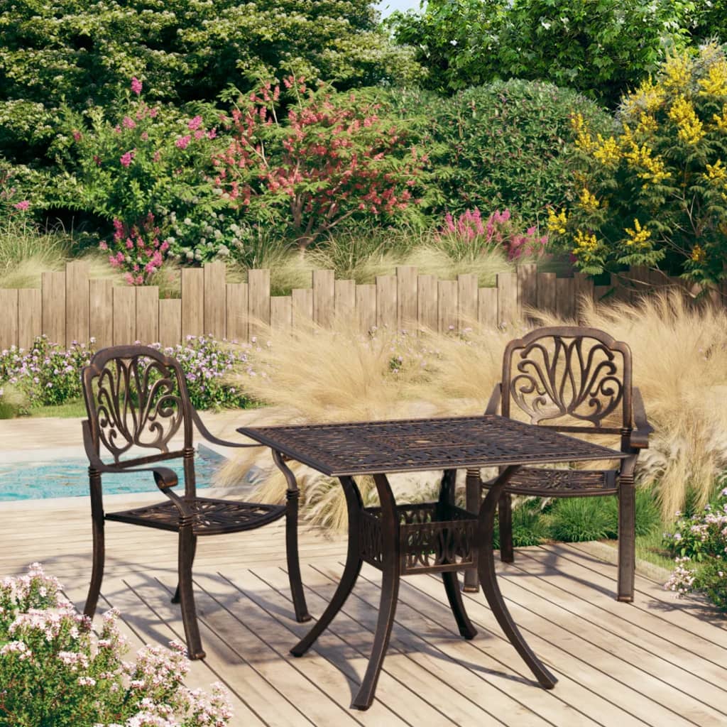 vidaXL 3-tlg. Bistro-Set Aluminiumguss Bronzen